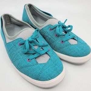 Women's North Face Canvas Casual Shoe Slip On Sneaker Aqua Green Size 6.5/7